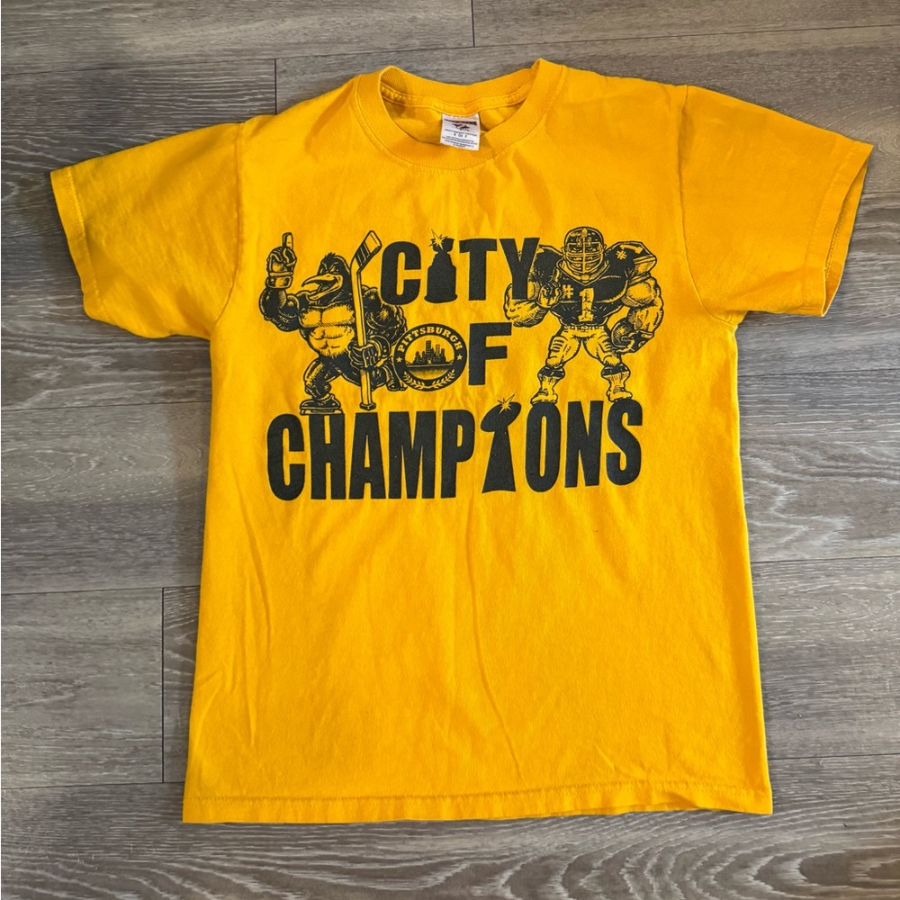 Pittsburgh Steelers City of Champions Yellow T Shirt - S